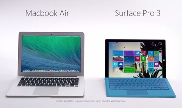 Microsoft、｢Surface Pro 3｣と｢MacBook Air｣を比較した新しいCMを公開