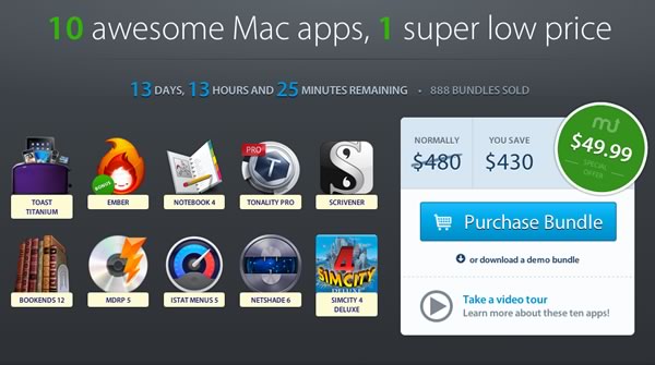 MacUpdate、総額480ドルのMac向けアプリ10本を90％オフで販売するセールを開催中