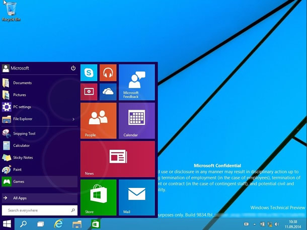 【動画】｢Windows 9｣の新しいスタートメニューの新たな動作映像