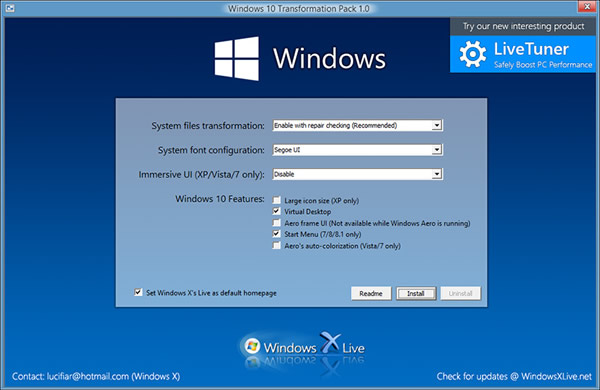 ｢Windows 8.1/8/7/Vista/XP｣の見た目を｢Windows 10｣風にする無料テーマが登場