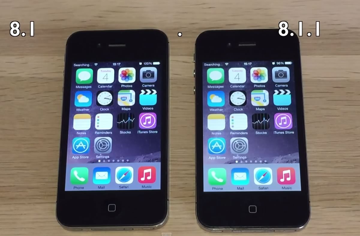 【動画】｢iPhone 4S｣上での｢iOS 8.1｣と｢iOS 8.1.1 beta｣の動作速度比較テスト