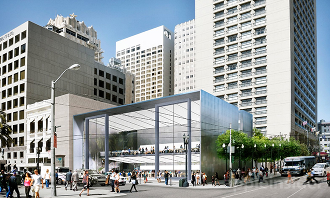 米サンフランシスコのユニオンスクエアに出来るAppleの新しい直営店の建設工事が始まる