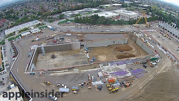 Appleの新本社キャンパス建設現場の最新の空撮映像（2014年12月版）