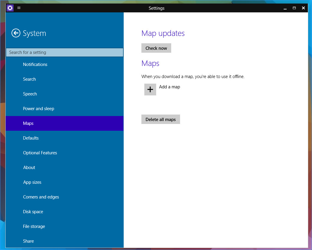 ｢Windows 10 Build 9888｣はオフラインマップ機能を搭載