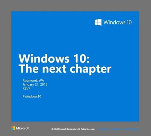 米Microsoft、2015年1月21日に｢Windows 10｣に関する発表イベントを開催へ