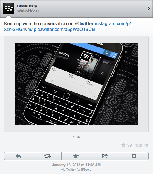 BlackBerryのTwitter公式アカウントの中の人が｢iPhone｣ユーザーだった事が判明