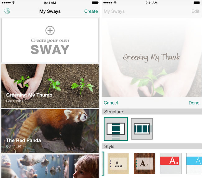Microsoft、新しいプレゼンアプリ｢Sway｣のiPhone向け公式アプリを米国などのApp Storeで配信開始