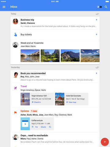 Googleの｢Inbox by Gmail｣アプリが｢iPad｣をサポート