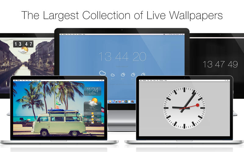 【無料アプリ紹介】Macのデスクトップにシンプルなデザインの時計や天気予報を表示するライブ壁紙アプリ｢Live Desktop｣