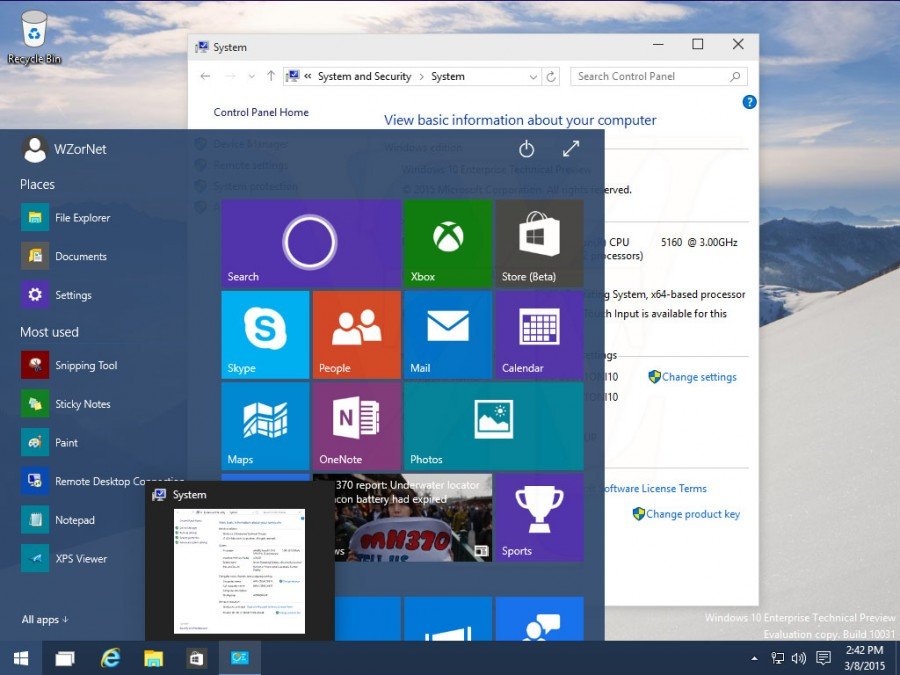 ｢Windows 10 build 10031｣のスクリーンショットが更に流出