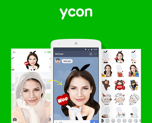 LINE、自撮りスタンプ作成アプリ「ycon」をAndroid向けにリリース