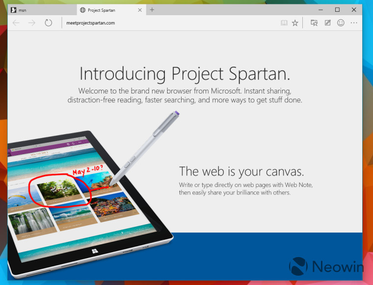 ｢Windows 10 build 10049｣に搭載されている｢Spartan｣のスクリーンショット集