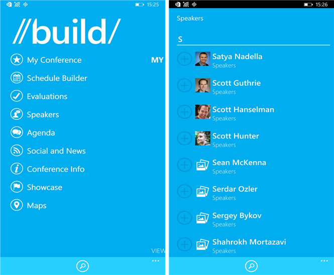 米Microsoft、年次開発者会議｢BUILD 2015｣のWindows Phone向け公式アプリを公開