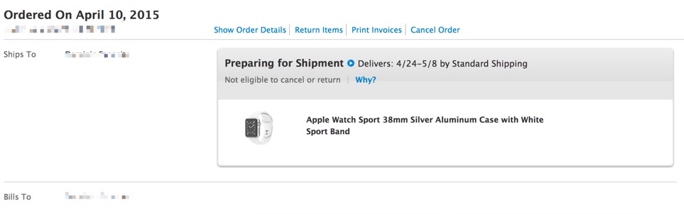 「Apple Watch」の出荷準備が始まる