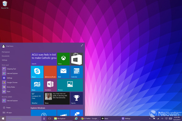｢Windows 10 build 10061｣のスクリーンショット集