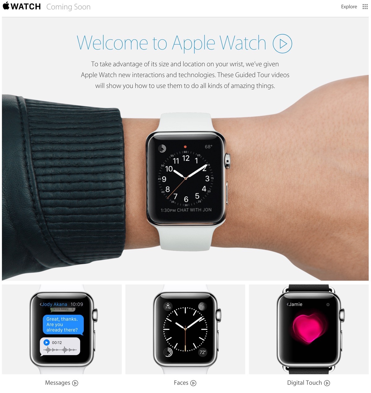 米Apple、｢Apple Watch Guided Tour｣のページを公開 − ｢Apple Watch｣の各機能を動画で解説