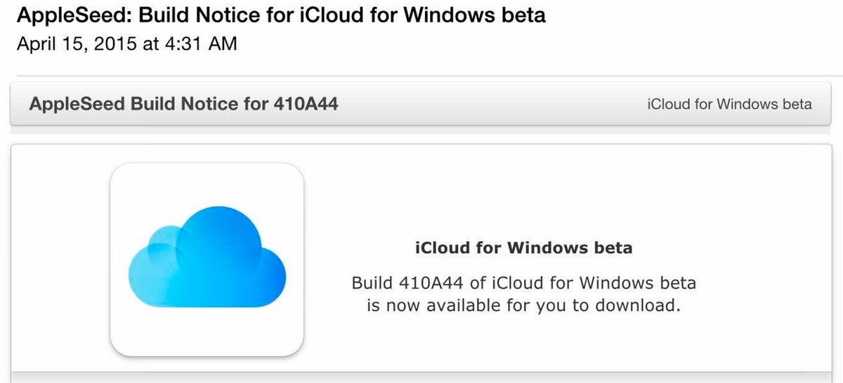 Apple、テスターに対し｢iCloud for Windows beta（build 410A44）｣をリリース