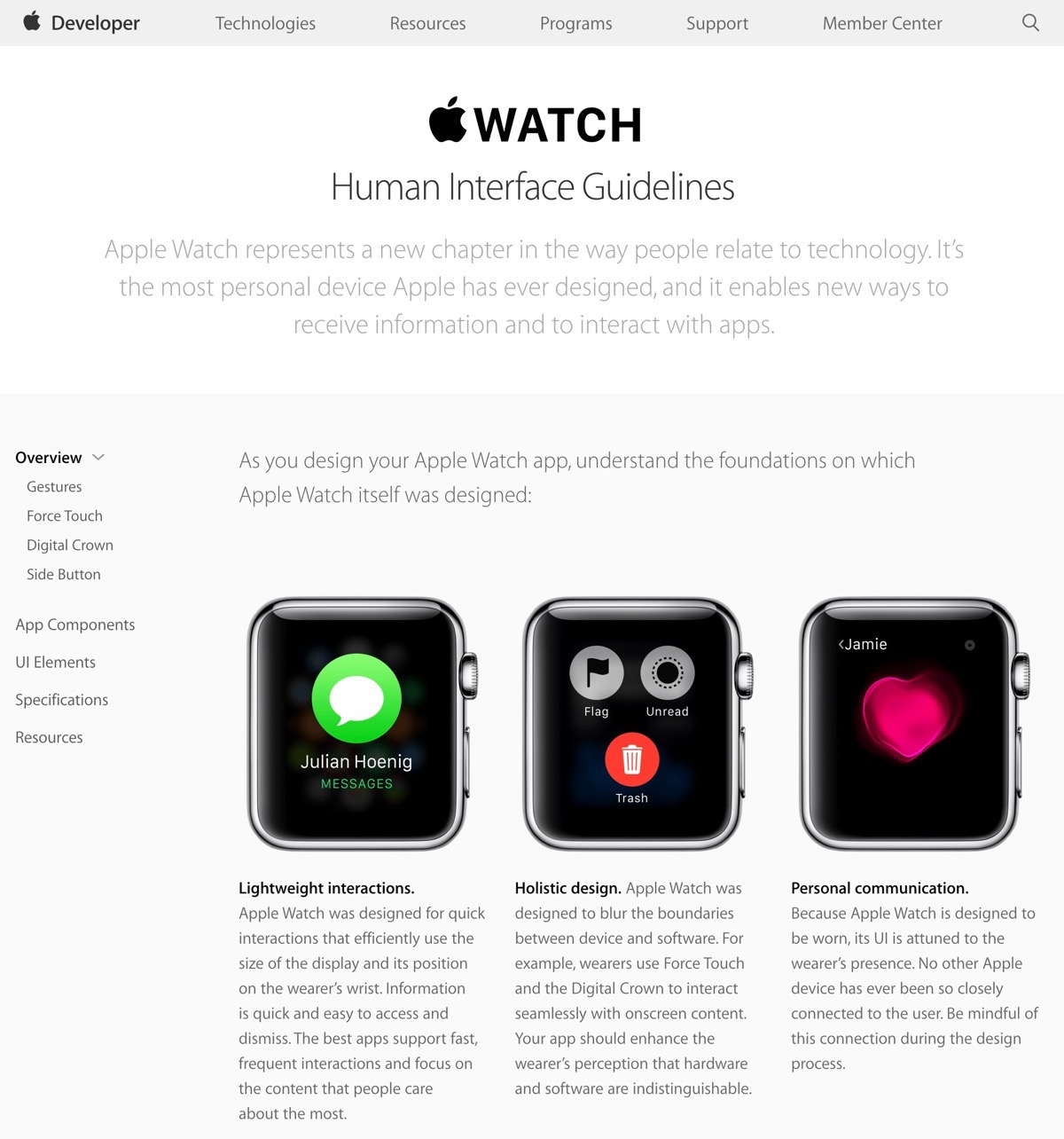Apple、｢Apple Watch｣のヒューマンインターフェイスガイドラインのサイトを刷新