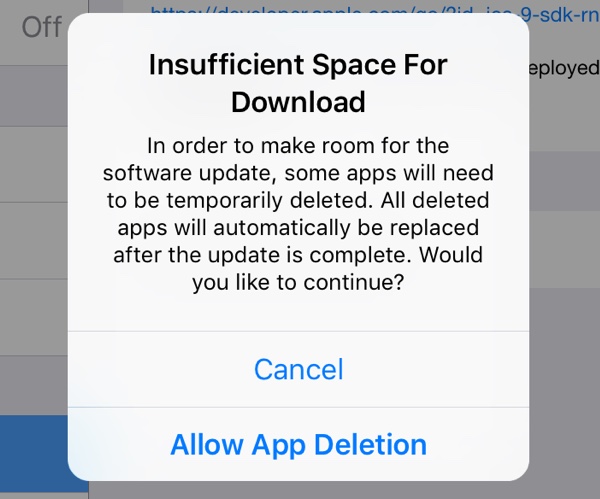 ｢iOS 9｣はOSのアップデート時に空き容量確保の為にアプリを一時的に削除する機能を搭載へ