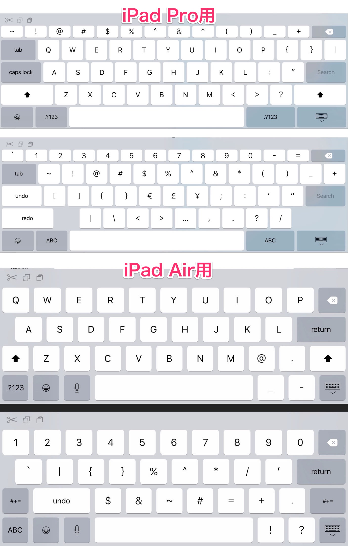 ｢iOS 9｣には｢iPad Pro｣用と思われるキーボードが隠されている事が判明