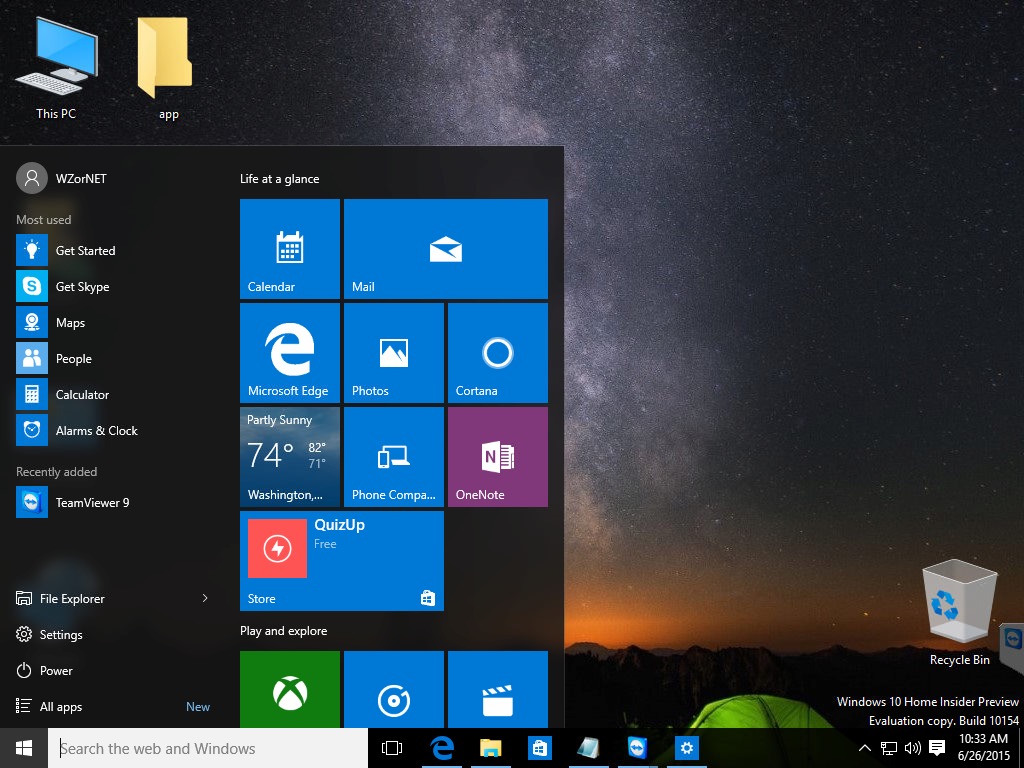 ｢Windows 10 build 10154｣のスクリーンショットが流出