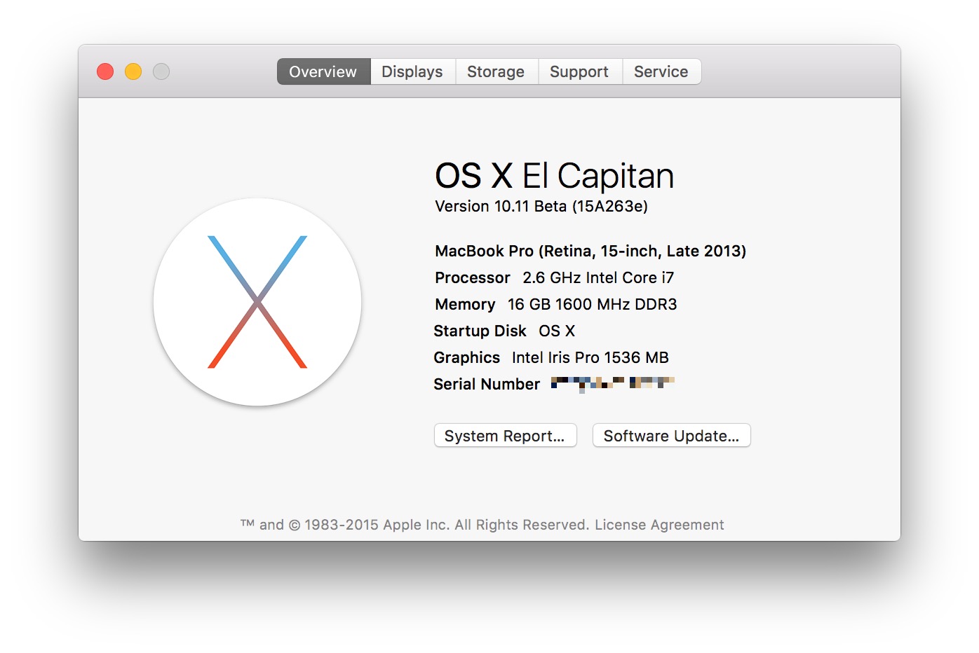 ｢OS X El Capitan 10.11 beta 7｣での変更点