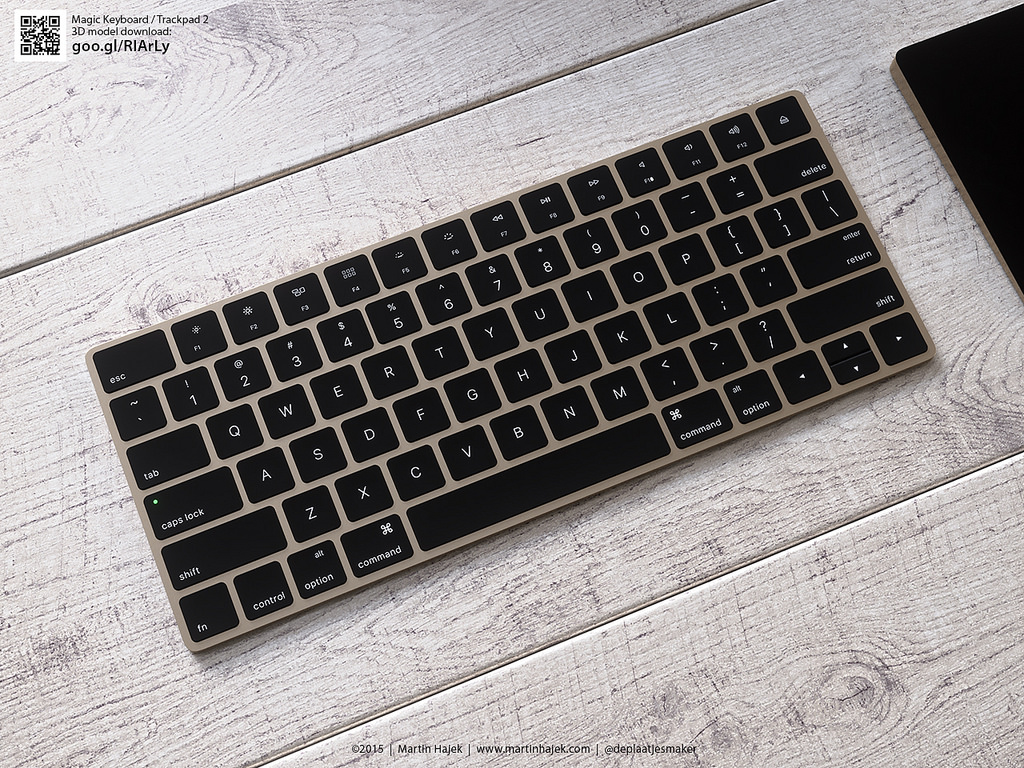 ｢Magic Keyboard｣と｢Magic Trackpad 2｣にゴールドモデルが登場したらこんな感じ??