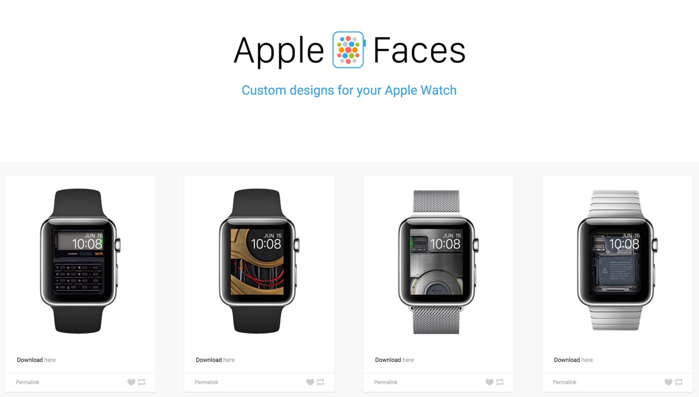 ｢Apple Watch｣用の壁紙を配布するサイト『Apple Faces』− 壁紙の設定方法も