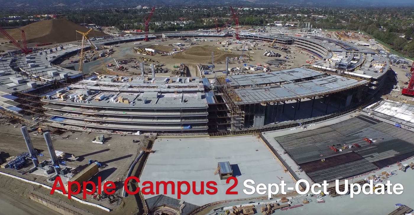 Appleの新本社キャンパス｢Apple Campus 2｣の最新の空撮映像（2015年10月5日版）