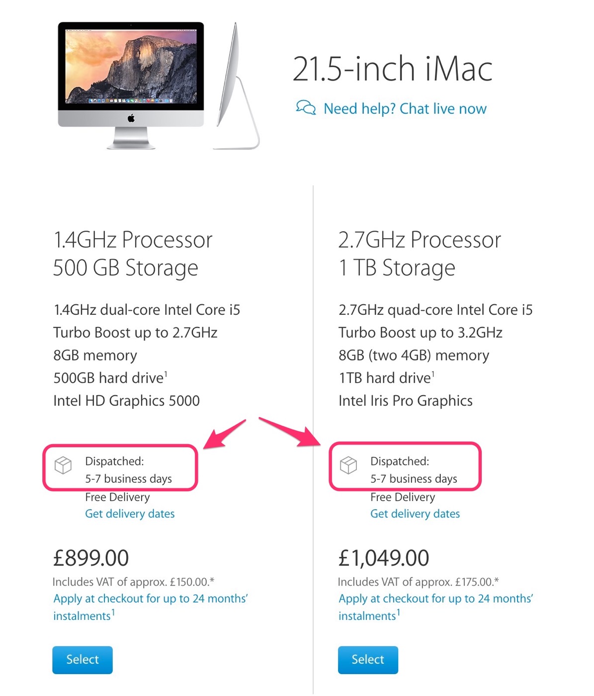 ｢iMac 21.5インチ｣の一部モデルの出荷に遅れが出始める − 新モデルの登場を示唆か