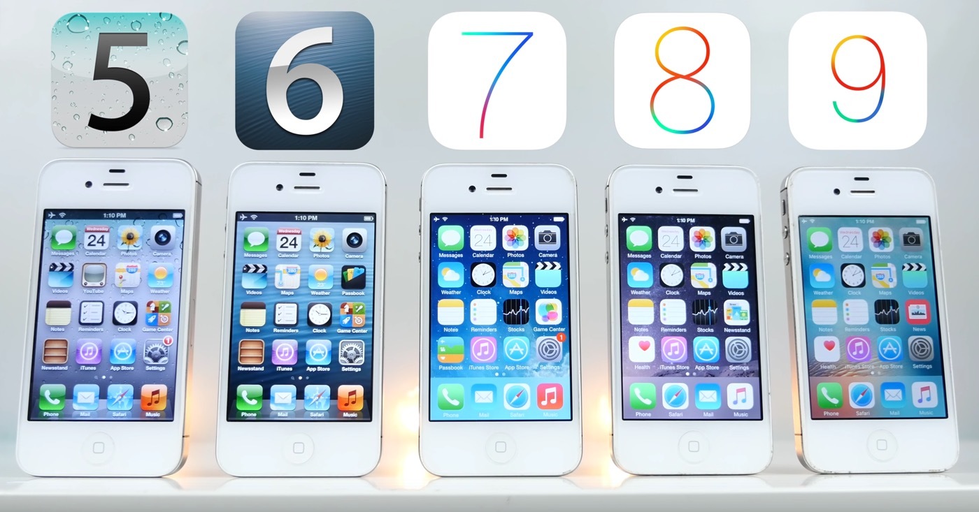 【動画】｢iOS 5｣〜｢iOS 9｣の歴代iOSを搭載した『iPhone 4s』での動作速度比較テスト