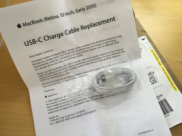 ｢Apple USB-C 充電ケーブル交換プログラム｣、ユーザーのもとに交換用ケーブルが届き始めた模様