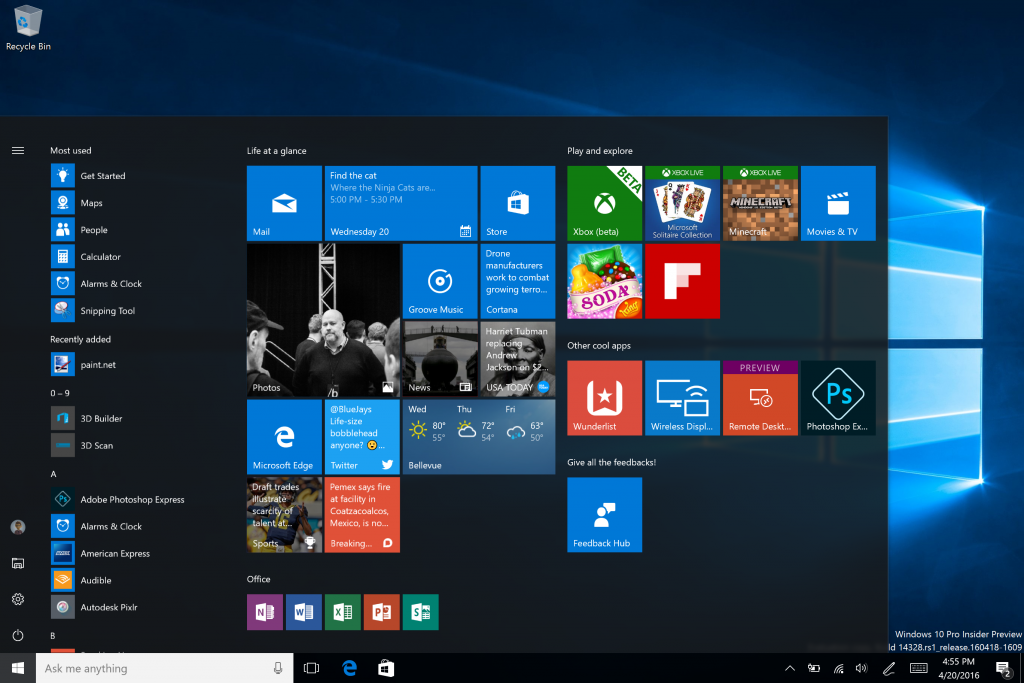Microsoft、｢Windows 10｣と｢Windows 10 Mobile｣の最新のプレビュー版（build 14328）をリリース