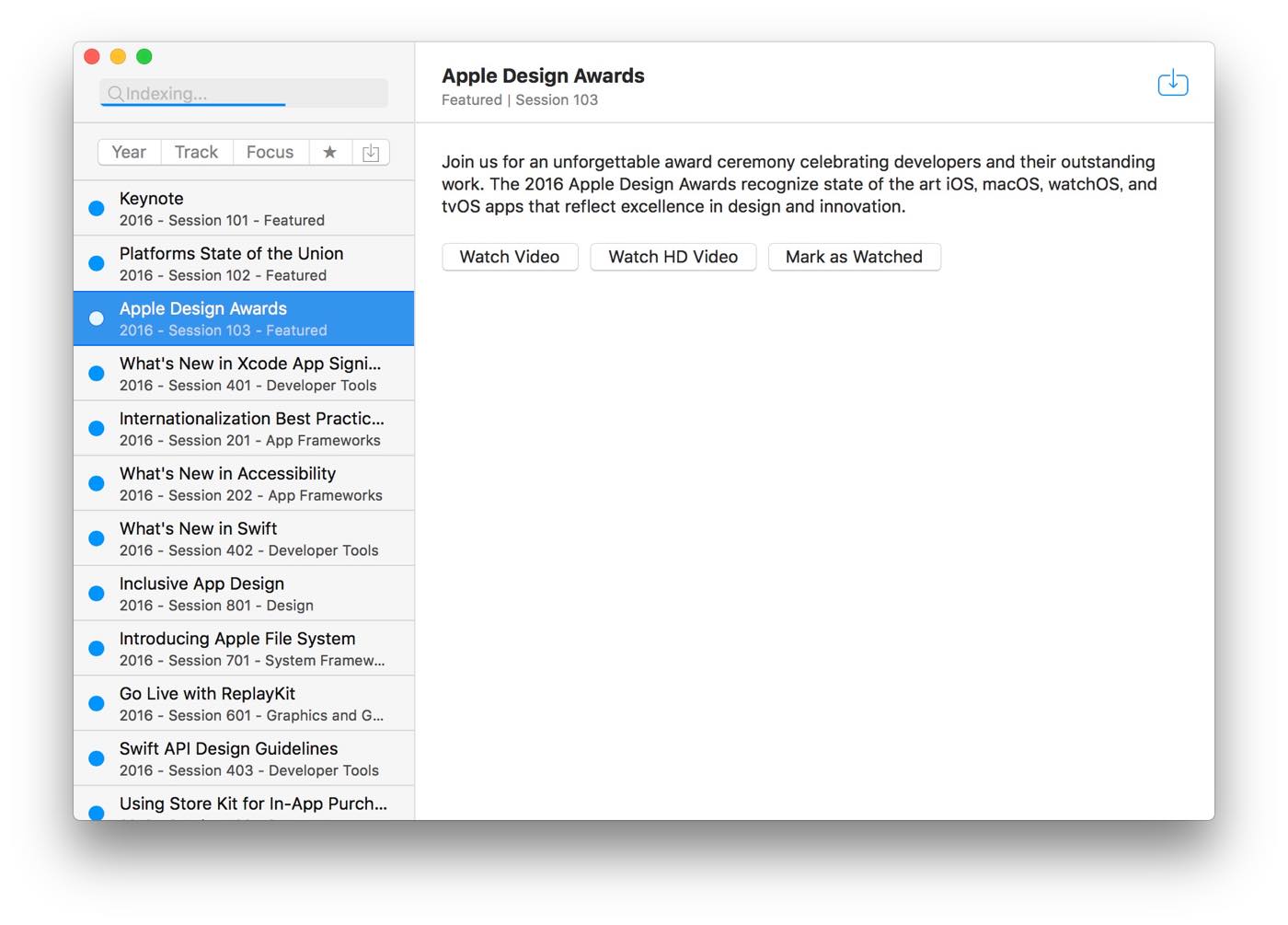 過去の｢WWDC｣のセッション映像をMacで視聴出来る非公式アプリ