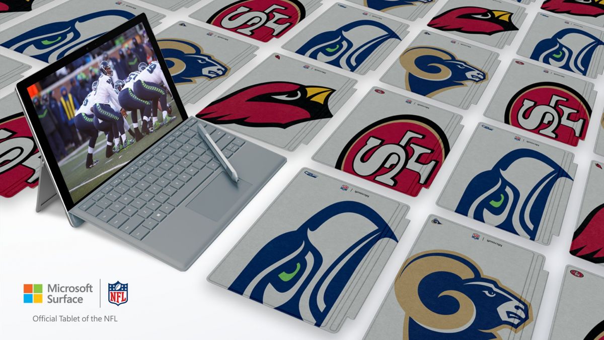 米Microsoft、NFLの各チームのロゴがプリントされた｢Surface Pro 4/3｣用タイプカバーのスペシャルモデルを発表