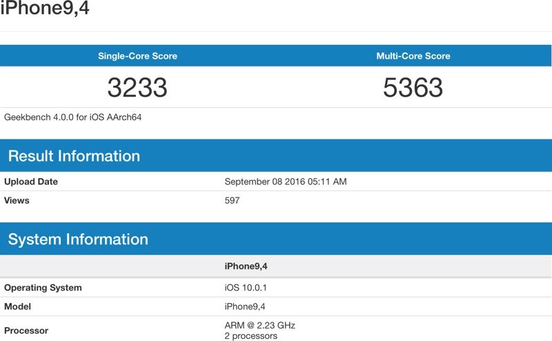 ｢iPhone 7 Plus｣のRAMはやはり3GBか − 同モデルのものとされるベンチマーク結果が明らかに