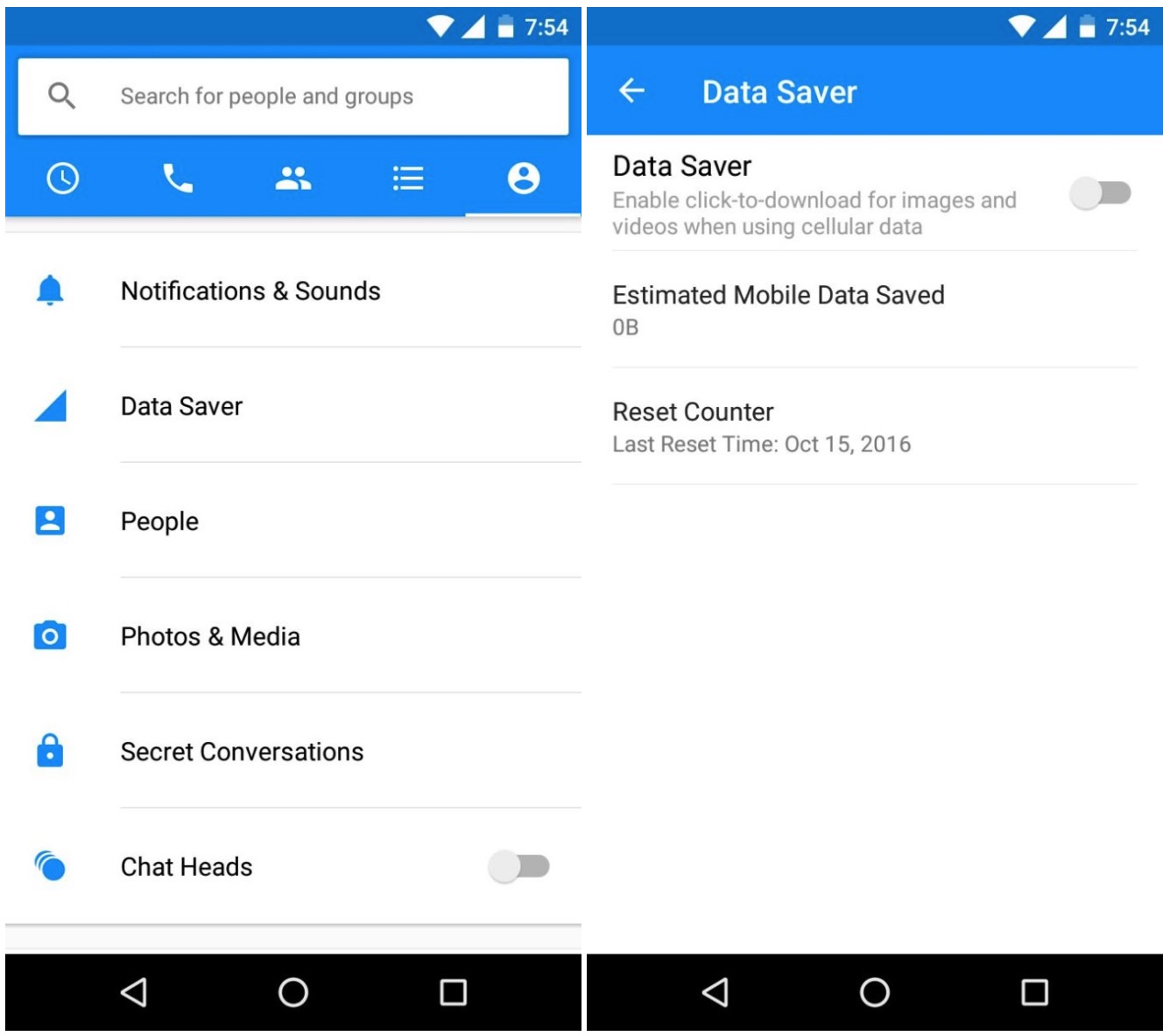 Facebook、Android向け｢Messenger｣アプリでデータセーバー機能をテスト中