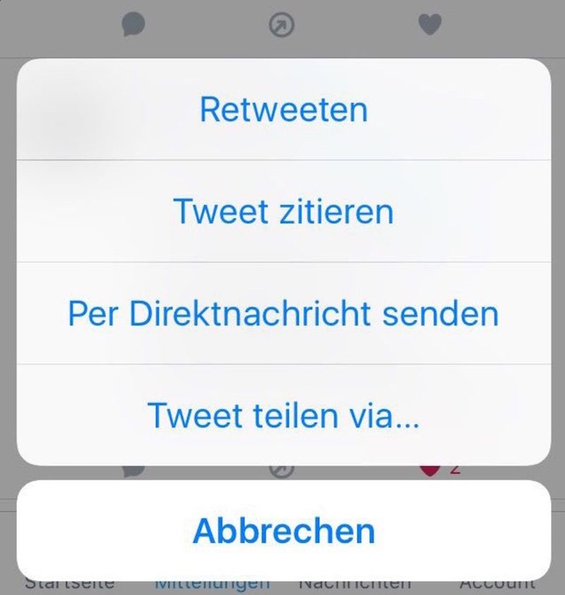 Twitter、iOS向け公式アプリで新しい｢共有｣ボタンをテスト中 − ｢リツイート｣ボタンを置き換え