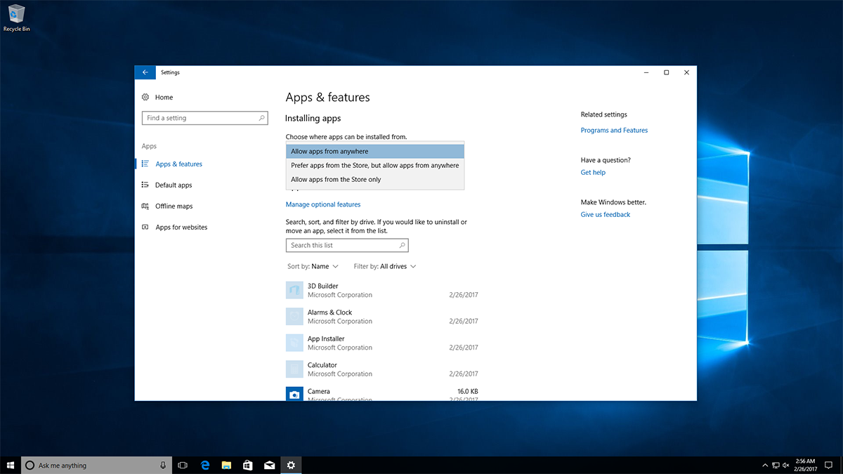 Microsoft、｢Windows 10 Creators Update｣でストアのアプリのみインストールを許可する設定を提供へ
