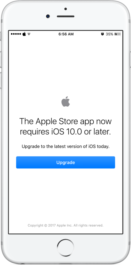 Apple StoreのiOS向け公式アプリのシステム要件が｢iOS 10｣以降に