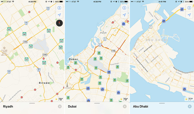 Apple、中東で地図サービスの｢渋滞状況｣機能を提供開始 ｰ フランス・パリでは乗換案内に対応