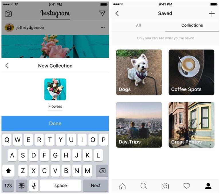 Instagram、保存機能でブックマークした写真や動画を整理できる｢コレクション｣機能を追加