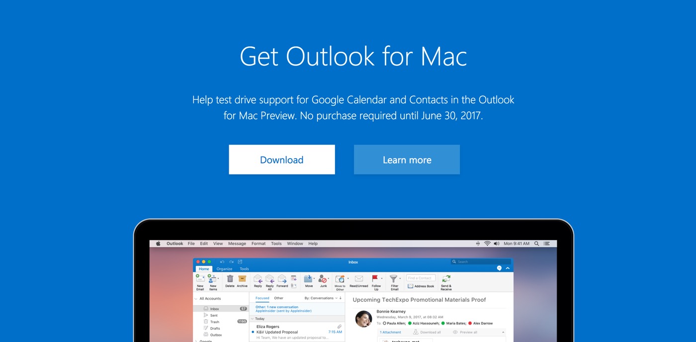 Microsoft、誰でも利用可能な｢Outlook 2016 for Mac｣のプレビュー版を公開