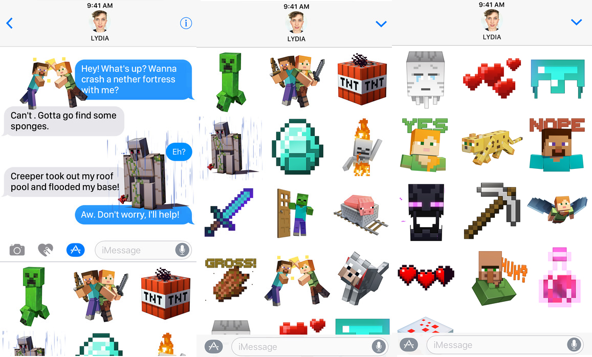 Mojang、人気ゲーム｢Minecraft｣の｢iMessage｣用ステッカーを発売