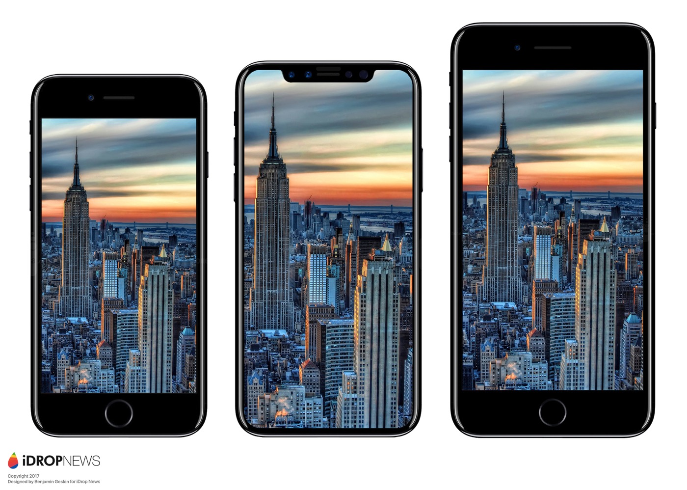 最新の図面をもとに作成された｢iPhone 8｣のレンダリング画像 ｰ 他社スマホとの大きさ比較画像も