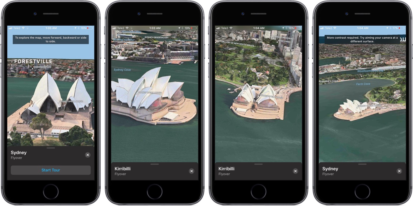 ｢iOS 11｣の｢マップ｣アプリはVRモードを搭載 ｰ 歩くことで都市の上空を動き回れるように