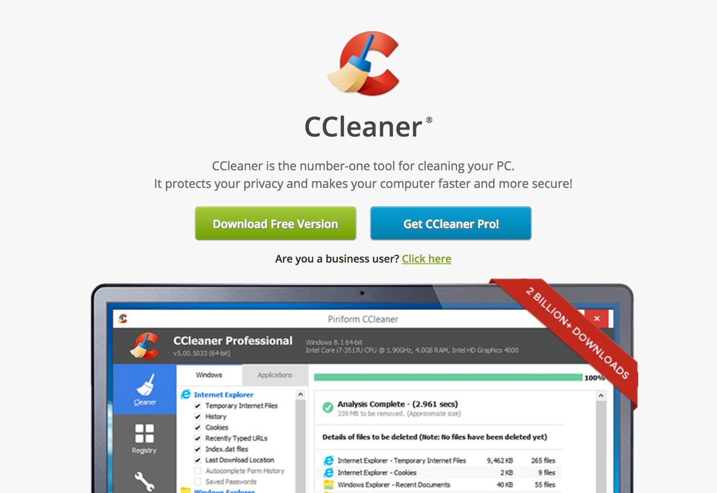 人気のPC向けシステムクリーナーソフト｢CCleaner｣にマルウェアが仕込まれていた事が明らかに