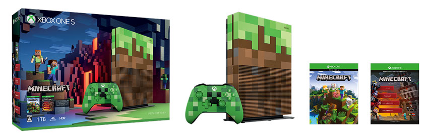 日本マイクロソフト、｢Minecraft｣デザインの｢Xbox One S｣と｢ワイヤレスコントローラー｣を10月5日に数量限定で発売へ
