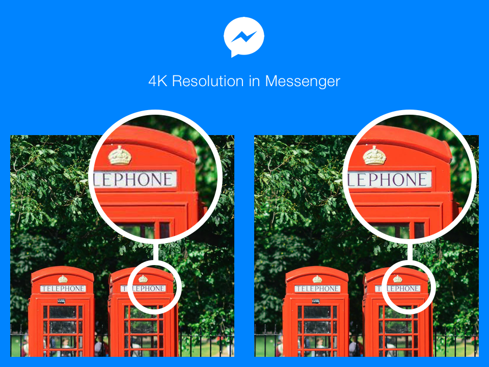 ｢Facebook Messenger｣の公式アプリが4K解像度の画像の送受信に対応