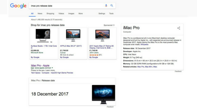 ｢iMac Pro｣は12月18日発売?? −　GoogleとWikipediaから明らかに